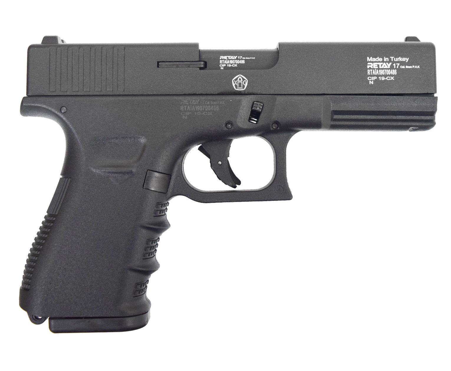 Пистолет охолощенный Retay G17C (Glok 17), к.9мм (черн.)